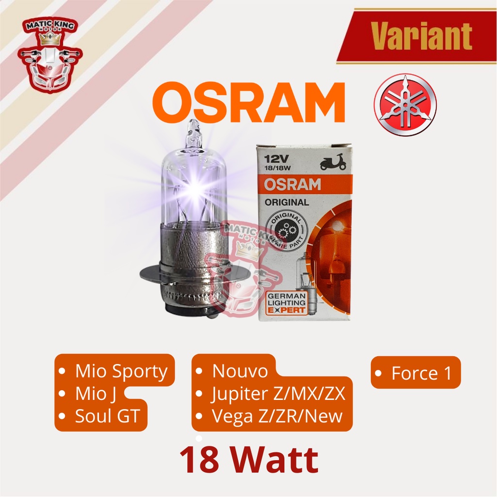 OSRAM bohlam lampu Halogen depan Mio Fino X-Ride Jupiter Z MX Vega Force 1 Soul GT  18 25 35 watt