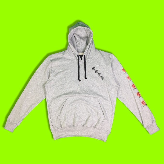 obey airbrushed rose hoodie