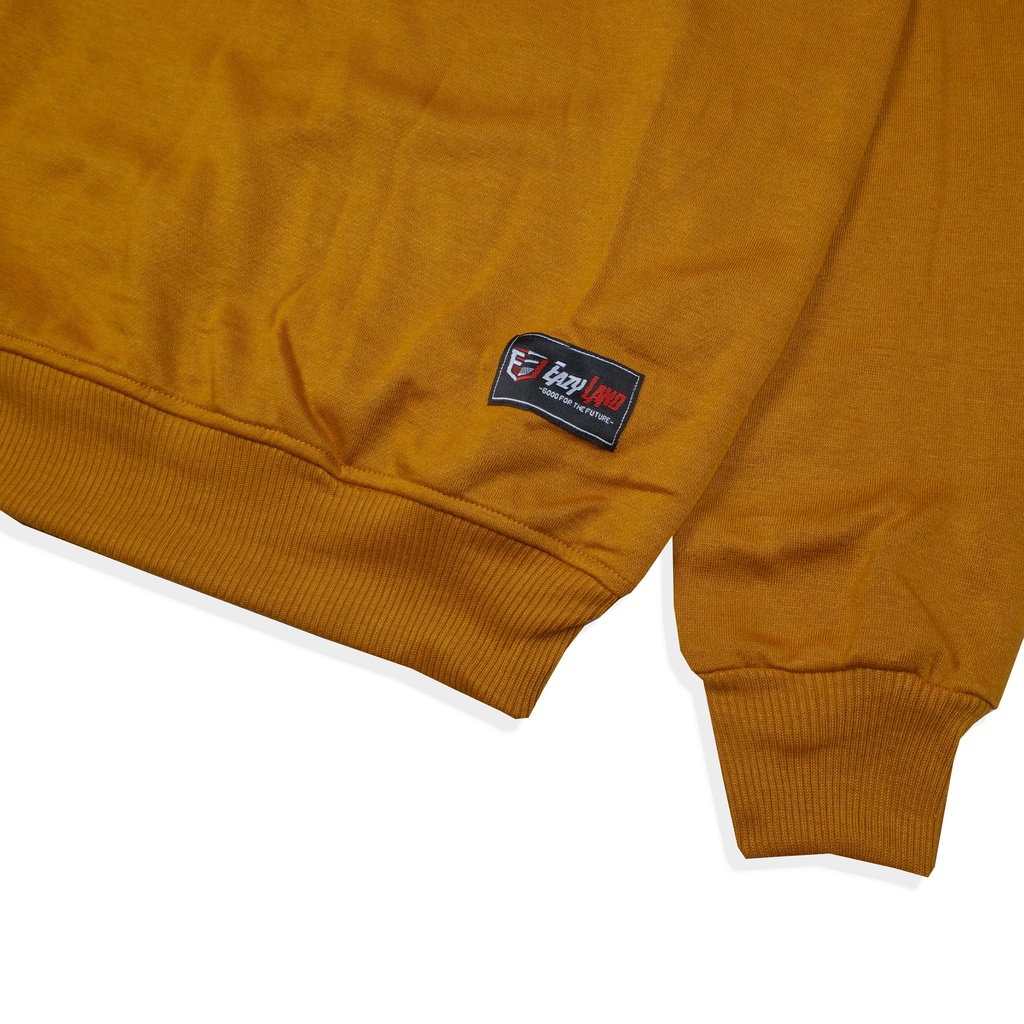 Crewneck pria warna Cream Eazy Land gambar Polos fantasy hoodie distro kekinian persib persija Sweater Polos Warna Mustard Premium Distro Bahan Tebal Sweater Crewneck Polos Pria Wanita Switer Cowok Premium Distro