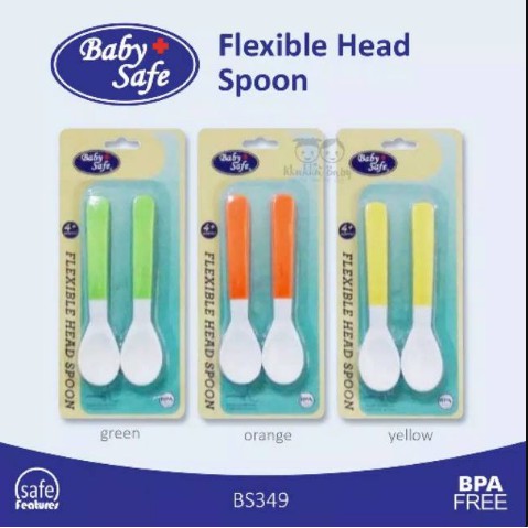 Baby Safe Sendok Makan Bayi Berkepala Lentur Flexible Spoon Usia 4+ Bulan BS349