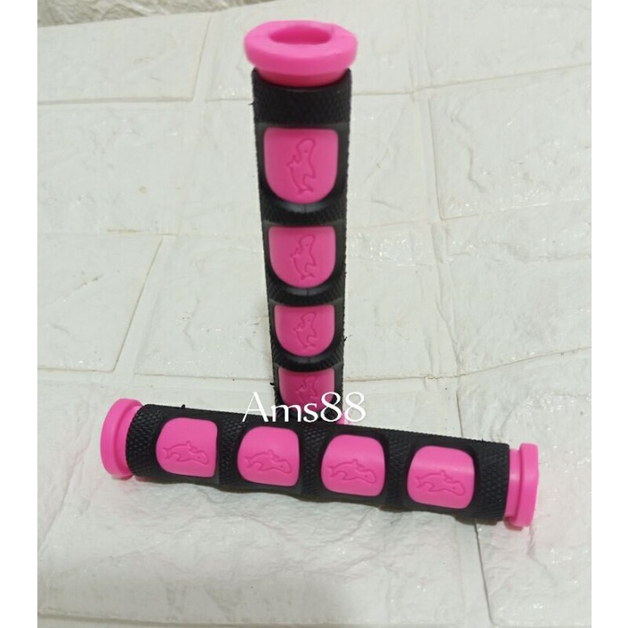 Handgrip Grip Variasi Warna Full Pink + Karet Handle Rem motor Warna Pink Universal Untuk Semua Motor