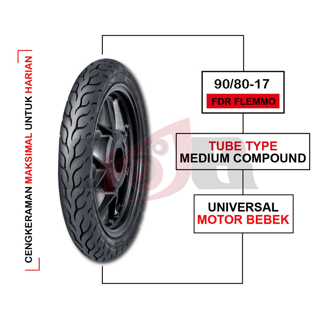 FDR 90/80-17 Flemmo Tubetype Ban Belakang Motor Bebek