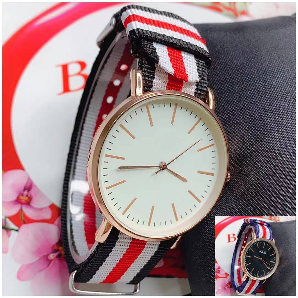 Ready Stock Geneva Jam Tangan Pria Canvas Korea Fashion Jam Tangan Murah Watch Men Women Watch