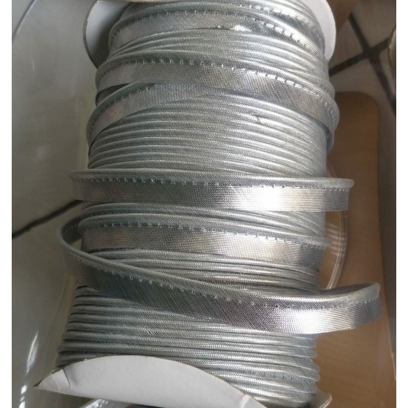 

per 15meter,pita bisban warna metalik/silver lebar 1.2cm