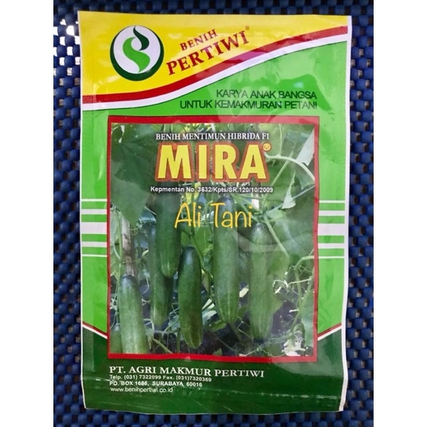 MIRA F1 Kemasan 25 GR Benih/Bibit Timun/Mentimun Hijau