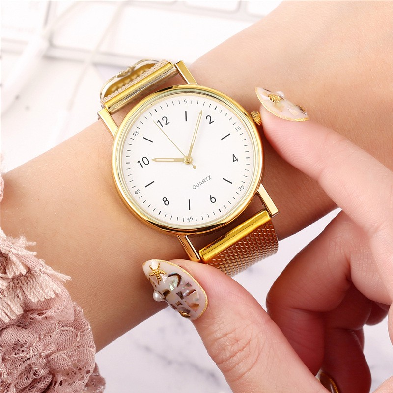 Jam Tangan Analog Quartz Strap Rantai Pasir Untuk Pria Dan Wanita Casual Fashion Import