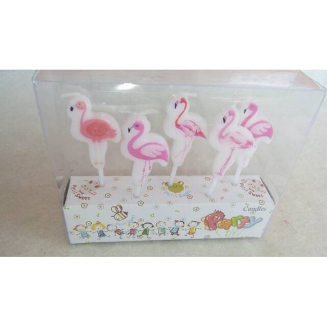 Lilin karakter burung flamingo