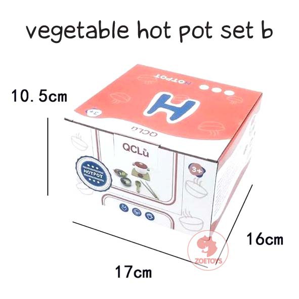 Zoetoys Vegetable Hot Pot Set B | Pretend Play Wooden Kitchen | Mainan Masak-masakan