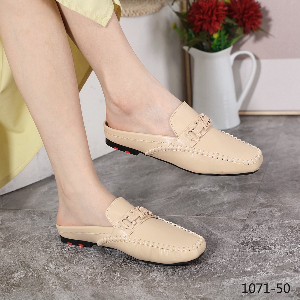 SHOES Leather Logo Flat Mules 1071-50