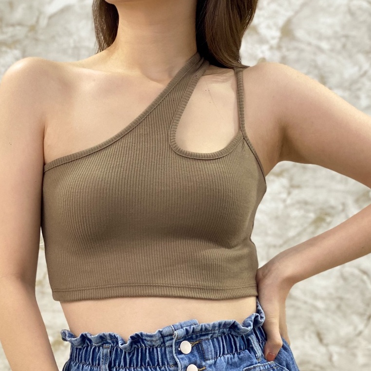 MODAVIE - AGNES TANKTOP Crop Top Tank Top Korea Tanktop One Shoulder Tarzan Baju Atasan Wanita