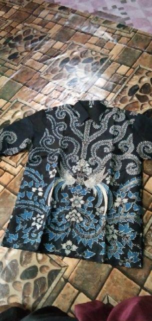 Kemeja Batik Pria Mulawarman Biru Batik Solo Kemeja Pria Lengan Panjang Batik Modern By Raja Sakti