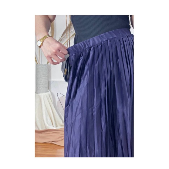 A new day majestic purple pleated silky skirt