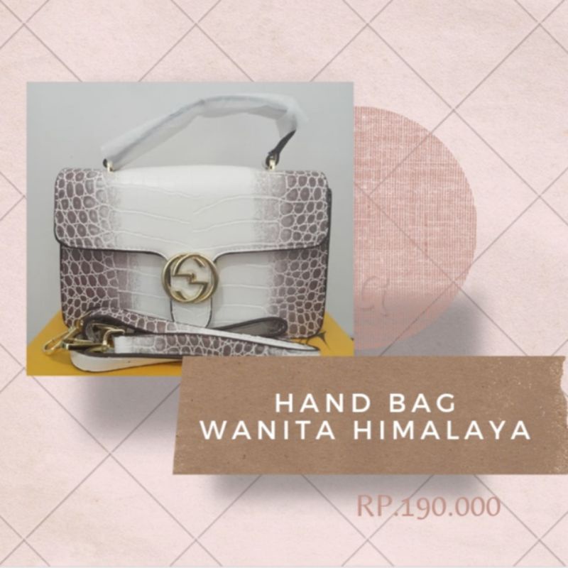 Tas Hand Bag Wanita Import Himalaya Gucci Putih