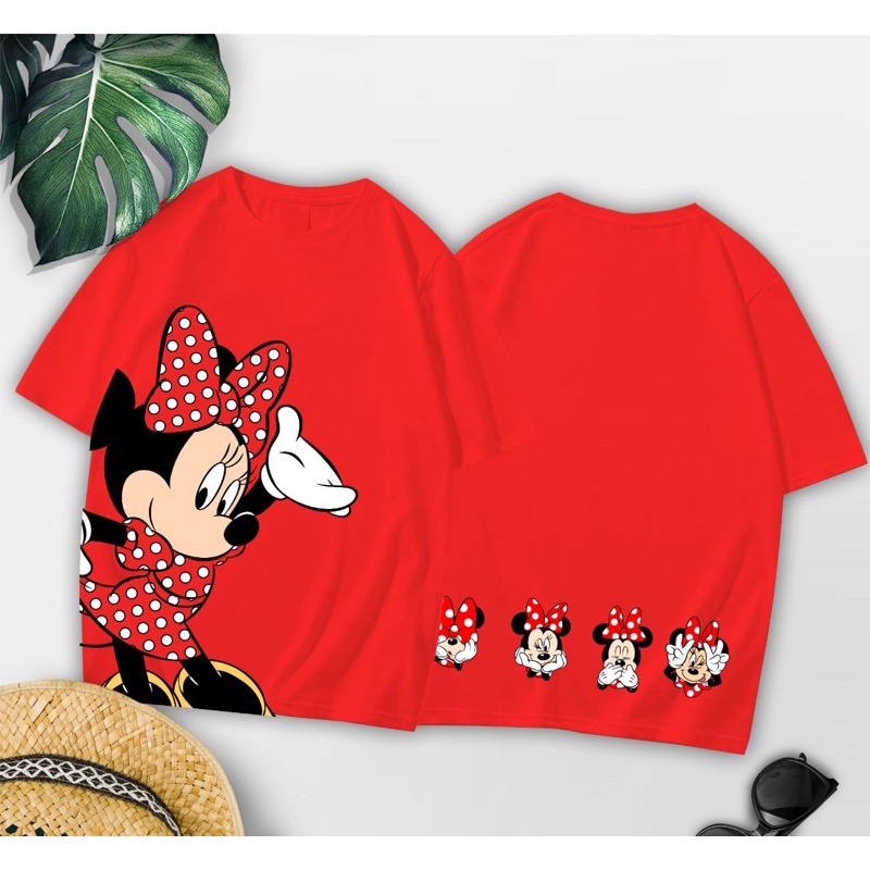 Baju kaos oversize xl tee tshirt cewe wanita dewasa remaja abg motif terbaru-Minnie red