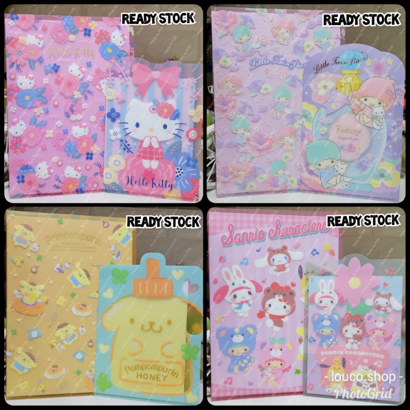 

Set Map Folder Clear File Isi 2 Ukuran Sanrio Karakter Hello Kitty, Little Twin Stars, Pompompurin