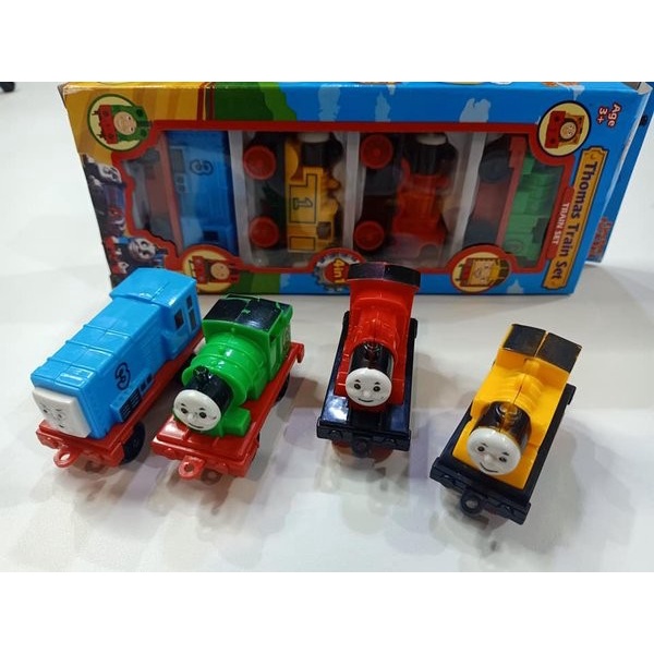 Mainan Thomas Train Set Mini Isi 4 pcs Mekanisme Pullback