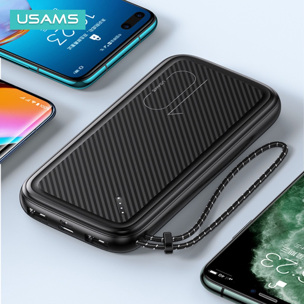 USAMS PB56 Powerbank 10000mAh With Lanyard Dual USB