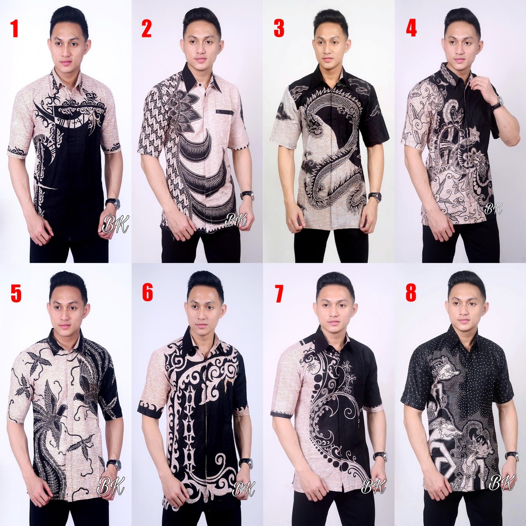 Bswart Batik Hrb026 Kenongo Hem Pendek Padi Pekalongan M L Xl Batik Pria Murah Modern Grosir