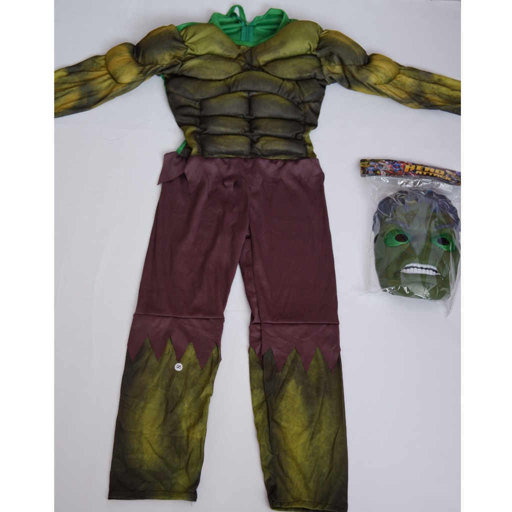 Kostum Hulk Import Anak Busa Otot Costume Cosplay Baju Topeng Ulang Tahun Ultah Cowok Laki Superhero