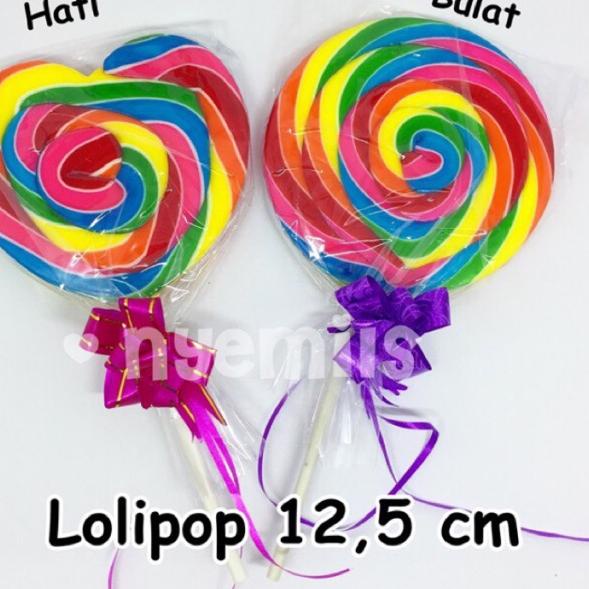 

TM208 Permen lolipop besar 12,5cm candy lollypop bulat dan hati ㊂ 19