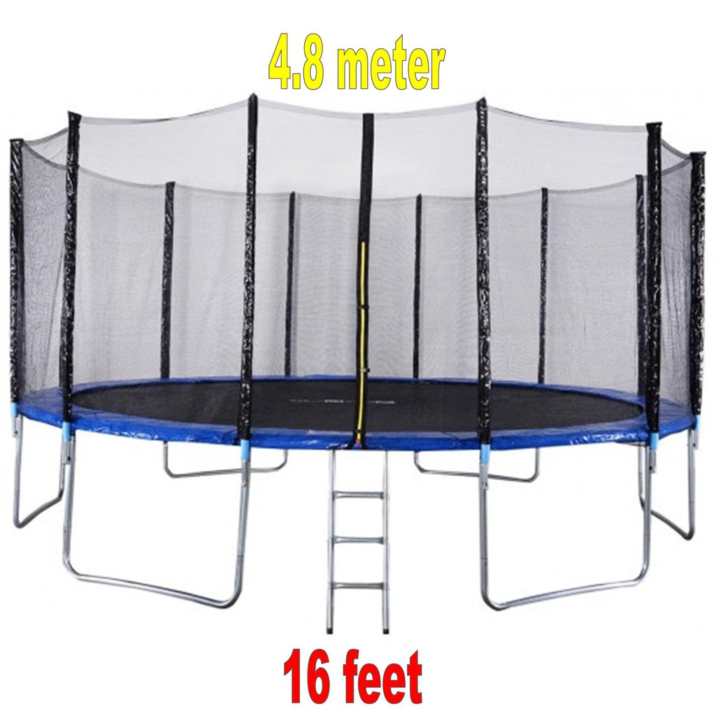round trampoline trampolin bulat 16 feet ft 16feet 16ft paling besar terbesar biggest big diameter 5