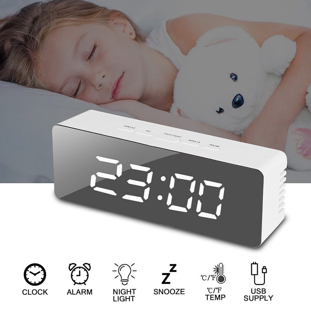 Jam Meja Digital Led Weker / Digital Alarm Clock Mirror GH-0712