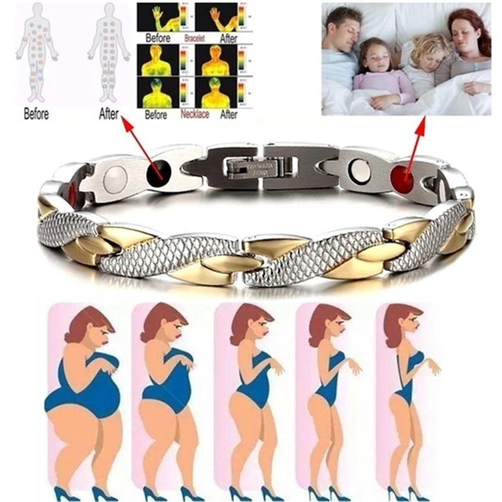 Gelang Power Terapi Pelangsing Penurunan Berat Badan Pola Twisted Dragon Magnetik Dapat Dilepas Untuk Pria Dan Wanita