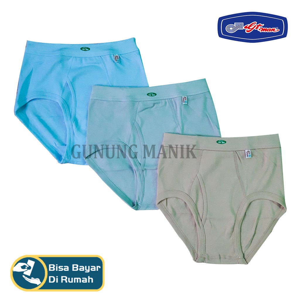 GT-MAN 704 BW Celana dalam pria bahan 100% katun lembut menyerap keringat