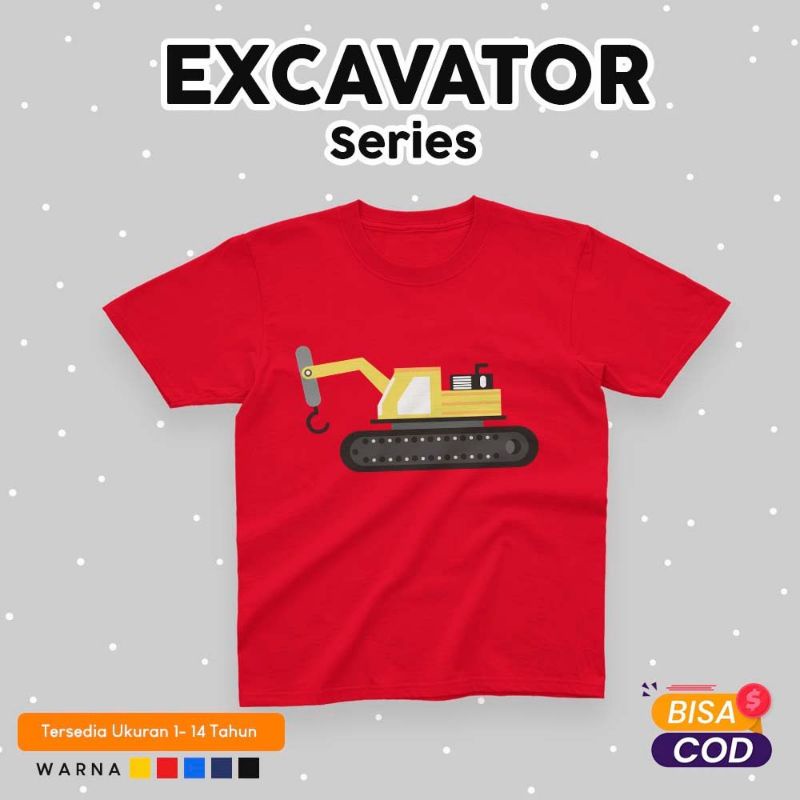 kaos anak motif excavator versi 4