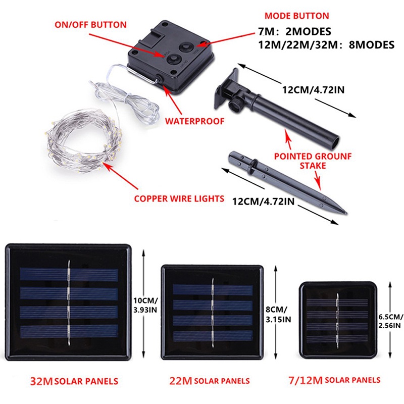 7M/12M/22M/32M Lampu Tahan Air Peri Lampu Untuk Outdoor Liburan Pencahayaan Pesta Natal Weddin - Ol