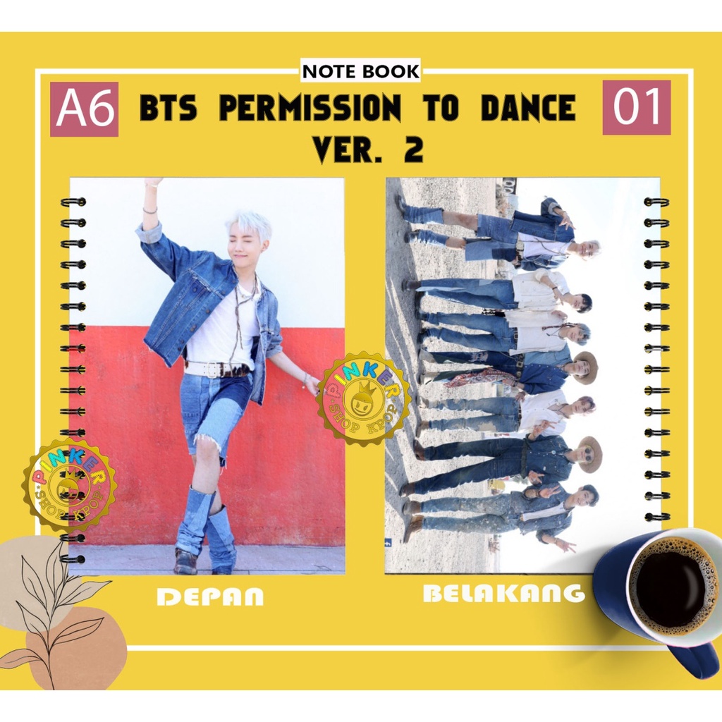 

Note A6 BTS PTD PERMISSION TO DANCE VER. 2 Buku Notes Notebook Kpop Murah