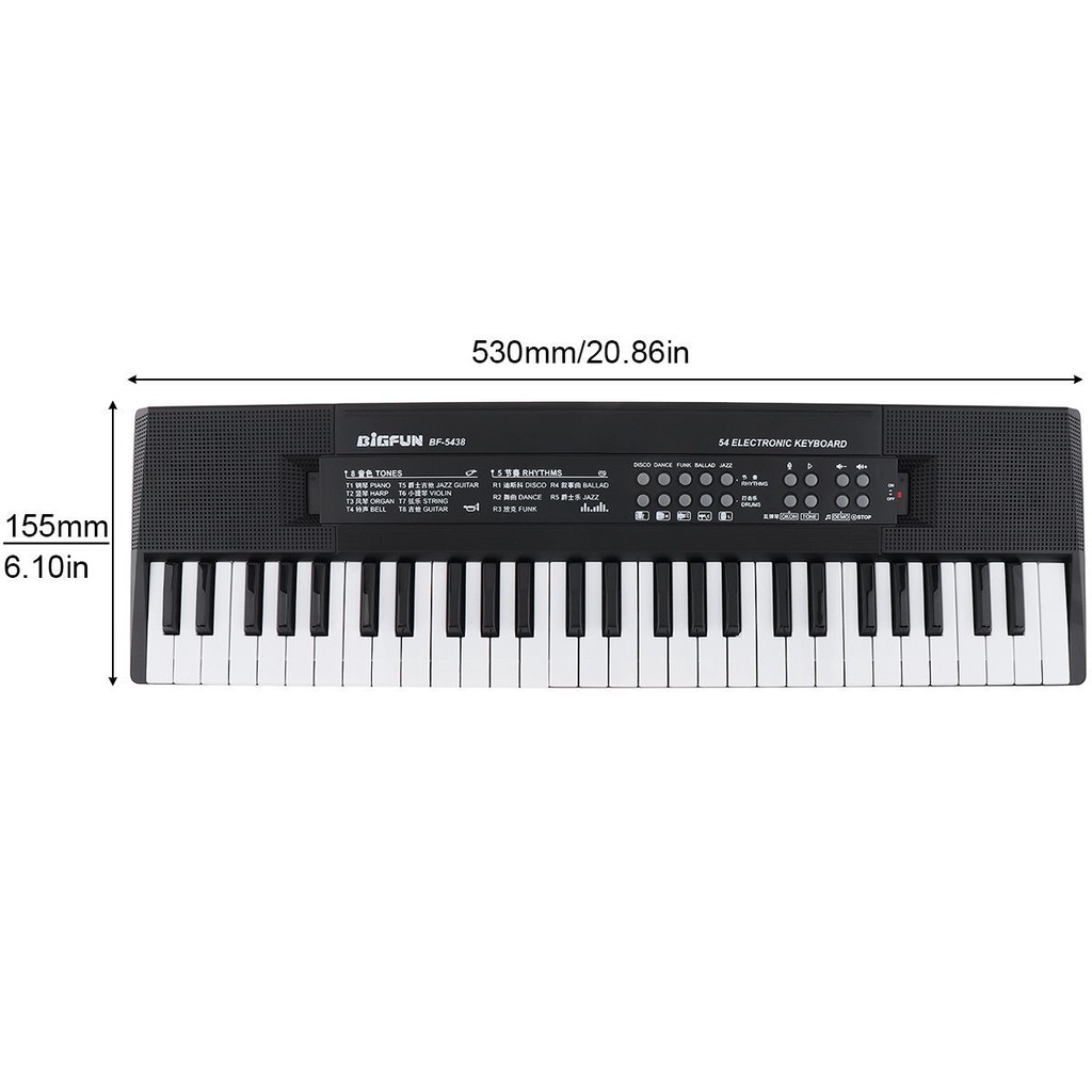 Keyboard Piano Elektronik Digital 54 Kunci Dengan Mikrofon Untuk Hadiah