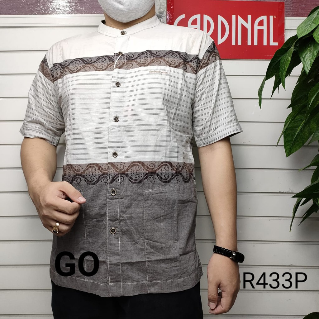 BB CARDINAL KEMEJA KOKO Taqwa Baju Muslim Lengan Pendek Salur Pakaian Pria Original Kekinian