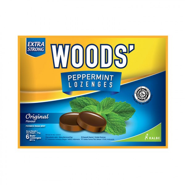 

Permen WOODS 1 SACHET Peppermint Lozenges ORIGINAL Pereda Tenggorokan