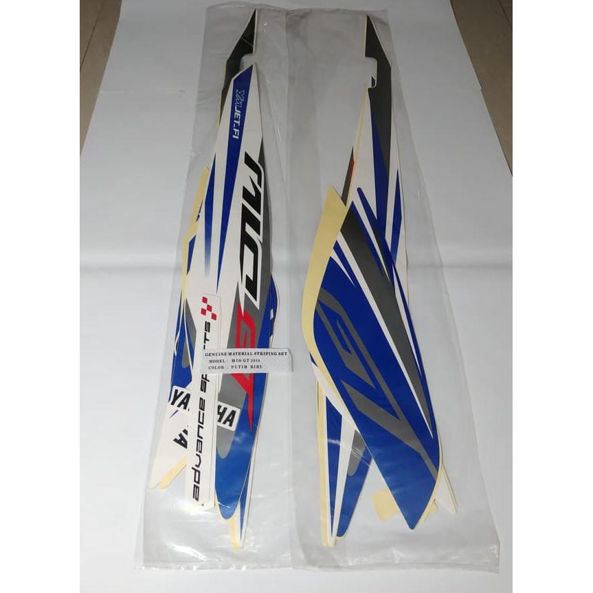 Stiker Bodi Lis Body Striping Mio Gt 2014 Putih Biru