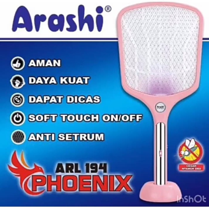 Arashi Raket Nyamuk Electric 2 in 1 Mosquito Killer ARL-194 Rechargeable Cable Bundle JUMBO