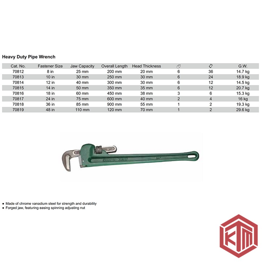 Kunci Pipa - Pipe Wrench 24 Inch 70817 SATA TOOLS