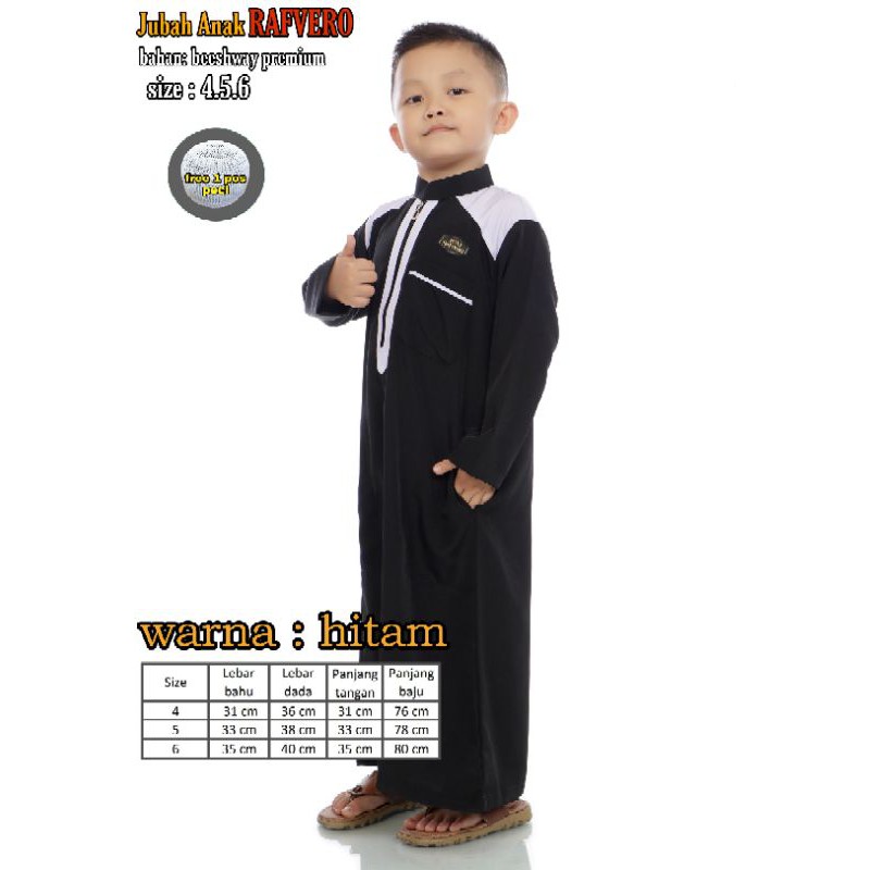 Jubah Anak Rafvero Usia 4 sampai 6 tahun - RAFVERO ORIGINAL