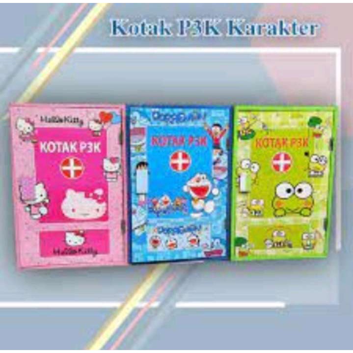 (RS)KOTAK OBAT P3K KARAKTER DORAEMON KEROPPI HELLO KITTY PPPK