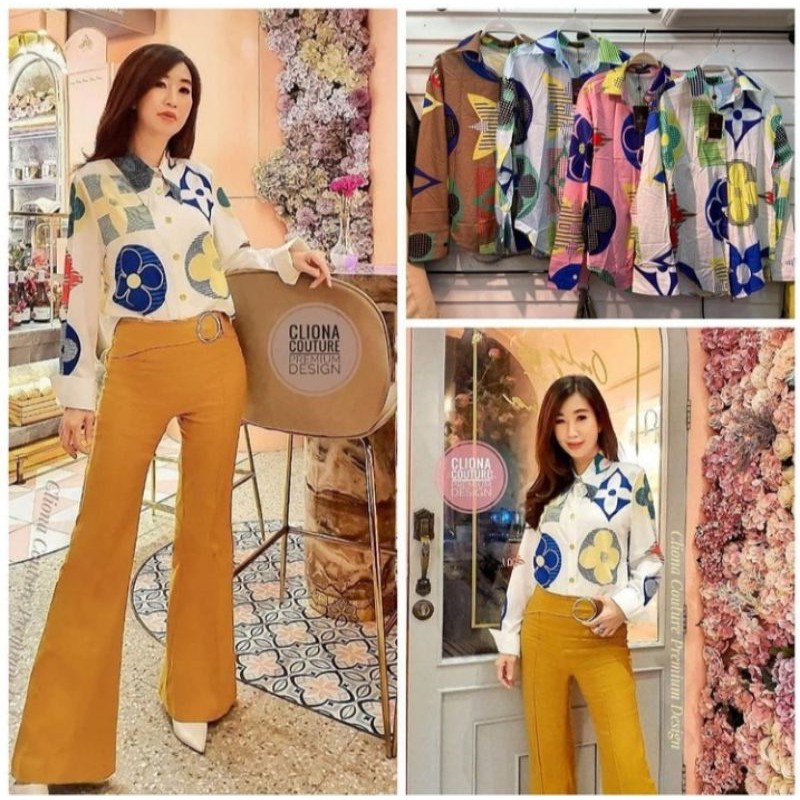 LV001 kemeja  import oversize