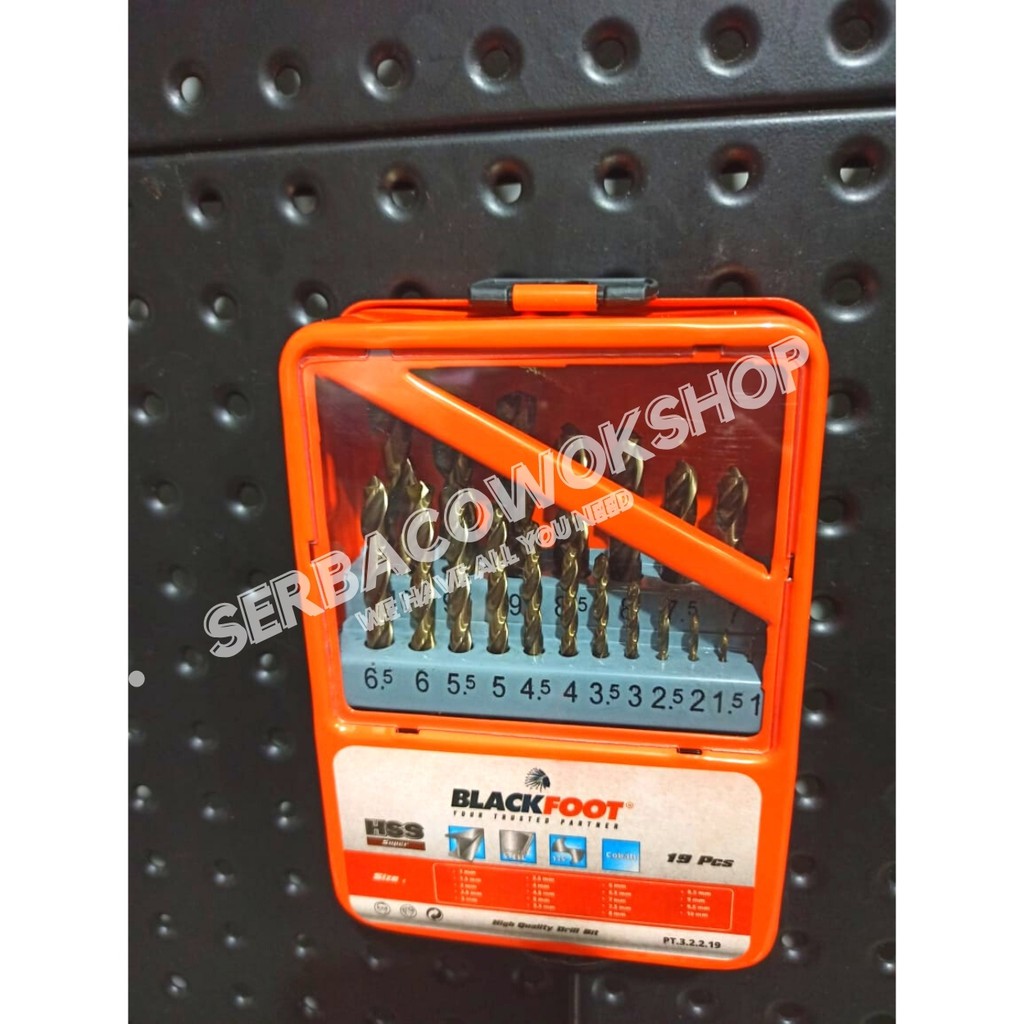 Blackfoot Mata Bor Set Besi 19 Pcs 1 - 10 mm HSS Super Drill Bit Set Termurah Berkualitas