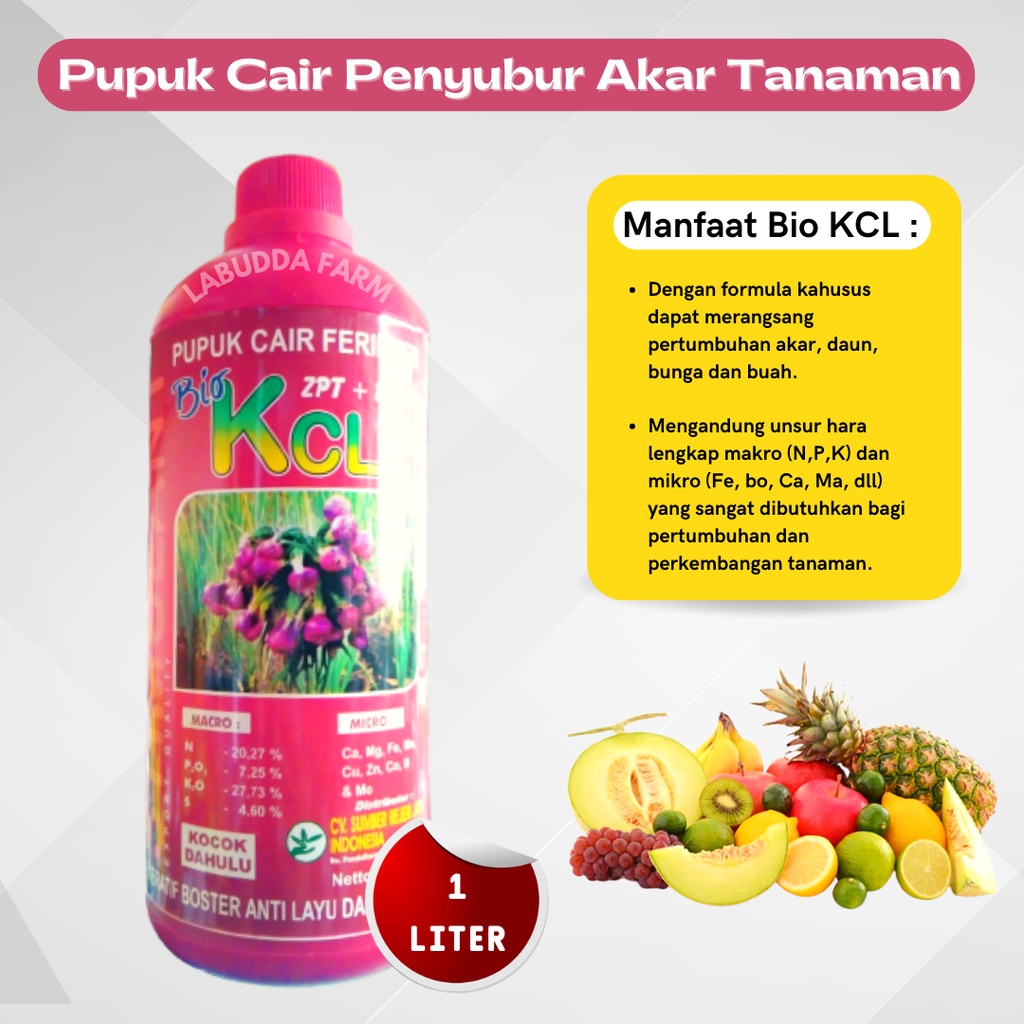 Pupuk KCL Cair 1 Liter Bio KCL Cair Penyubur Akar Tanaman Bio KCL ZPT Boron Pupuk Cair Ferilizer Boo