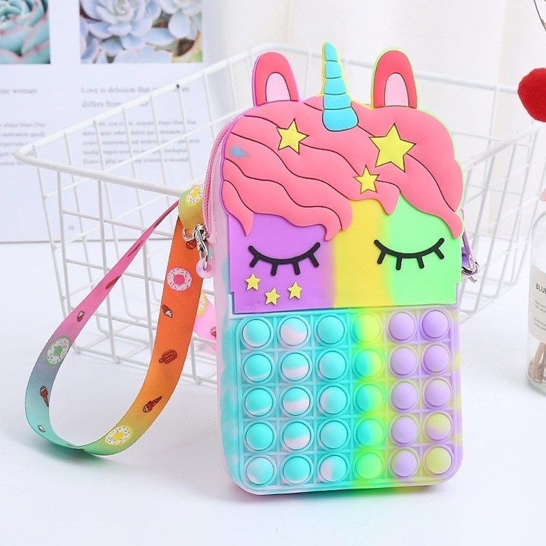 【COD】Tas pop it unicorn tas anak tas pop it Motif lucu jumbo incluede tali selpang bahu anak backpacks