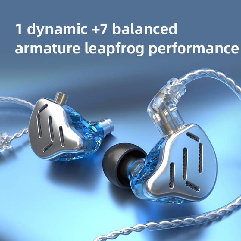 Kz Zax 7ba 1dd 16 Unit Earphone In Ear Musik Hifi Bahan Metal Kz Zsx Zs10 Pro As12 As16 C10 Pro Vx Ba8 Dm7