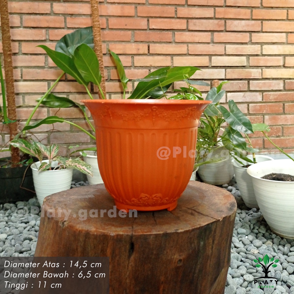Pot Nordik 20 | Pot Tanaman Hias | Pot Tabung | Pot Putih Hitam Coklat | Merk Citra Jaya Plastik