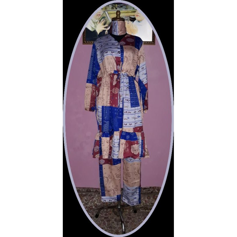 Setelan Tunik etnik bangkok bahan Maxmara luxury premium