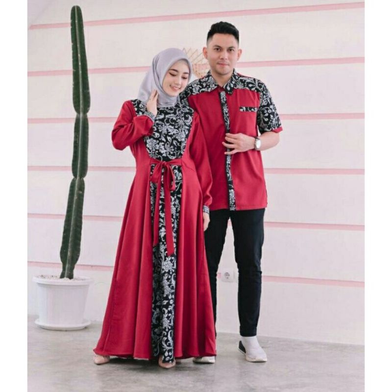 Set Couple Zoya Gamis syar'i modern muslimah wanita busui limited edition
