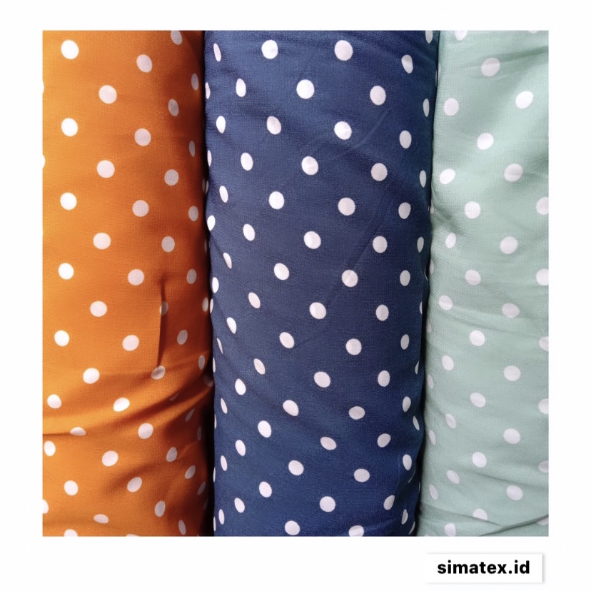 (HARGA PER 0,5 METER) Kain Wollpeach / Wolpis / Wolfis Printing - POLKA