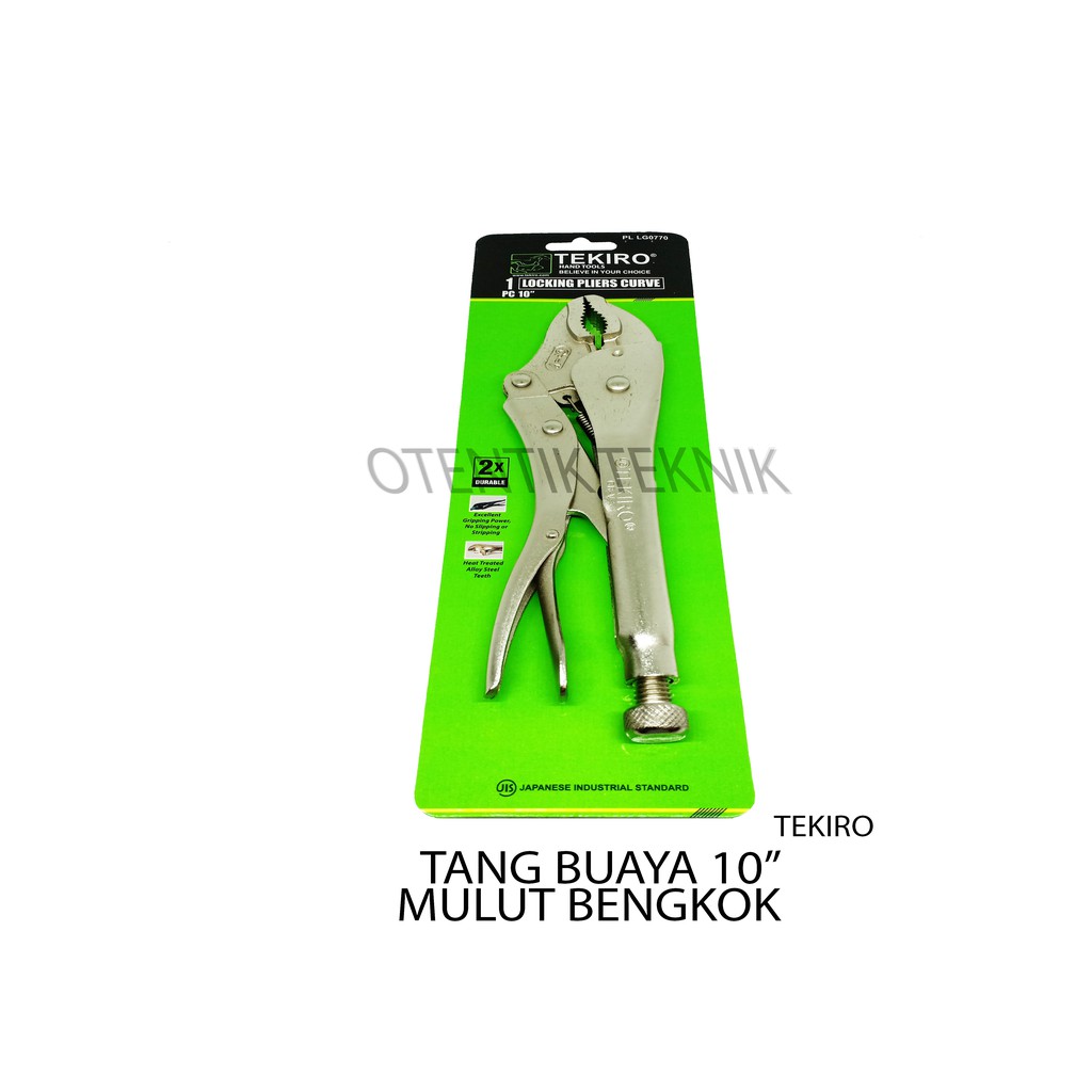 TEKIRO TANG BUAYA 10'' BENGKOK -  TANG JEPIT MULUT BULAT 10" - TANG CAPIT LUBANG 10 INCHI - LOCKING 