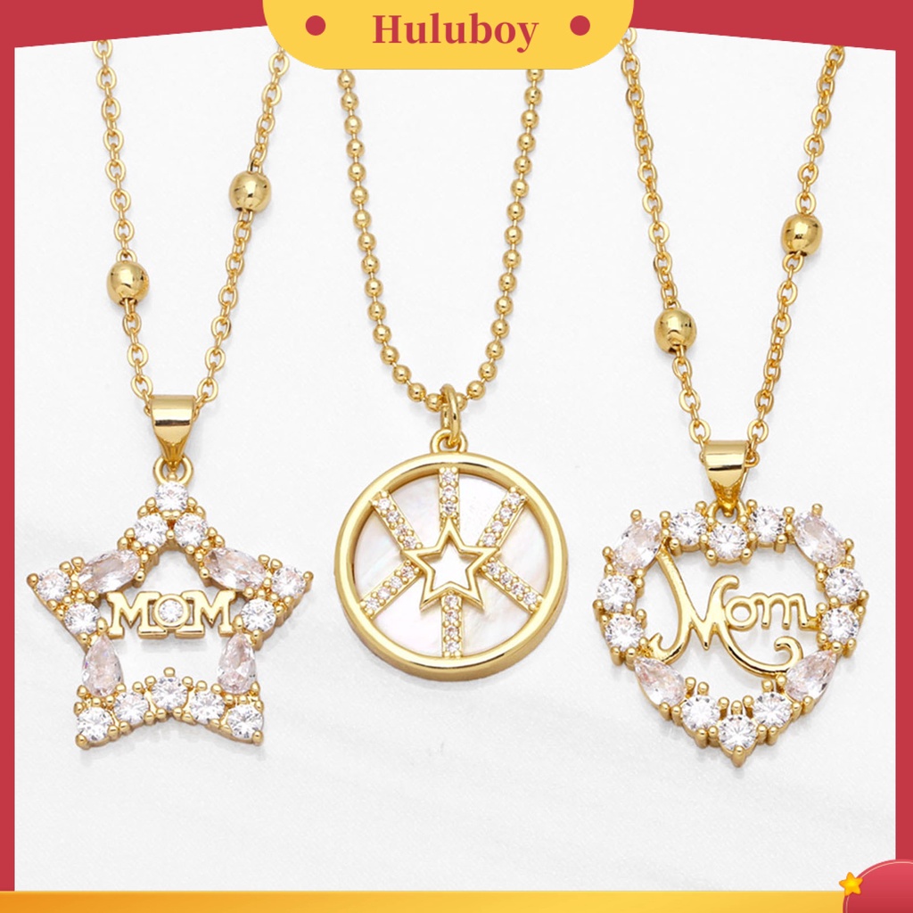 Hu Hu Hu Hu Hu Alat Bantu Pasang Kacamata♡ Kalung Electroplating Bentuk Bintang Aksen Berlian Imitasi Tahan Lama Untuk Wanita